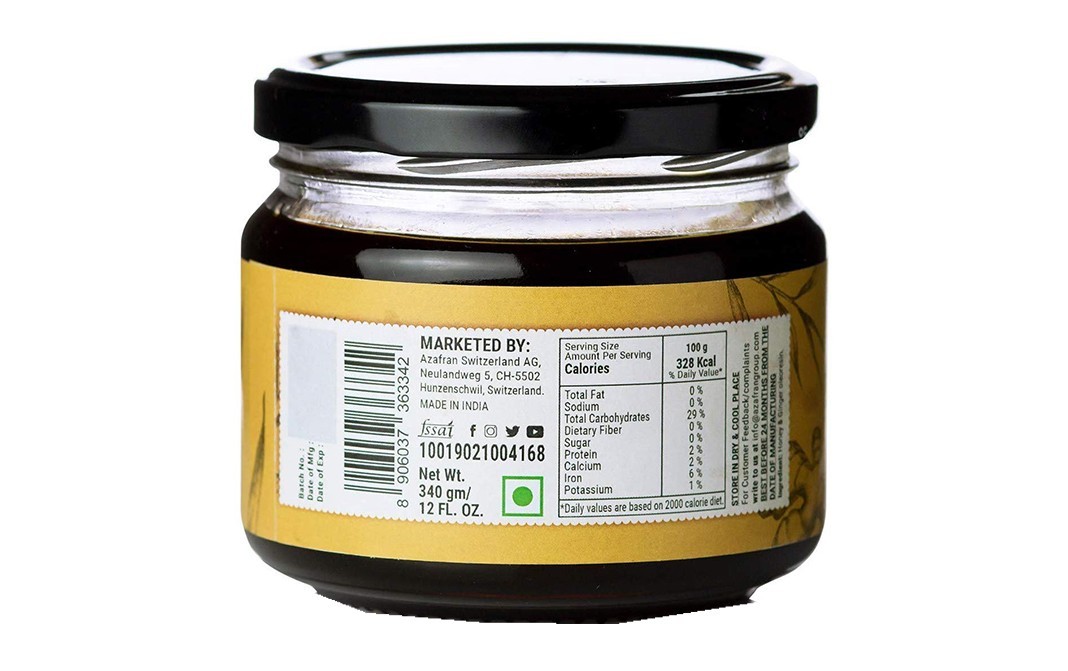 Azafran Wild Forest Organic Honey Ginger   Glass Jar  340 grams
